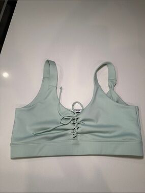 Guess Mint Green Lace-Up Sports Bralette. Size XL